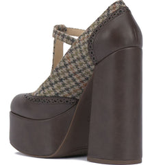 Jessica Simpson Selventa Slumber Brown Mary Jane Block Heel Platform Pumps