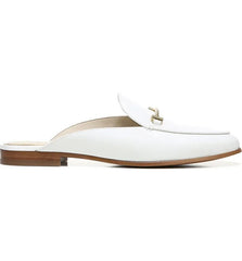 Sam Edelman Laurna White Slip On Almond Toe Golden Accent Fashion Loafers