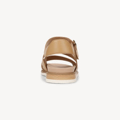 Dr. Scholl's Island Glow Warm Tan Ankle Strap Rounded Open Toe Flats Sandals