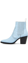 Steve Madden Geniva Light Blue Crocodile Pull On Square Toe Classic Western Boot