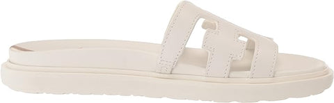 Sam Edelman Valeri Bright White Slip On Open Toe Subtle Detail Platform Sandals