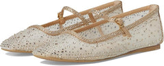 Dolce Vita Reyes Gold Mesh Mary Jane Squared Toe Slip On Fashion Ballet Flats