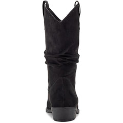 Style & Co. Dannaa Black Suede Embroidered Cowboy Western Boots Black 7