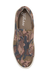 JSlides Women's ALARA 1 Leather Upper Slip-On Sneaker, GREEN CAMO SUEDE Platform