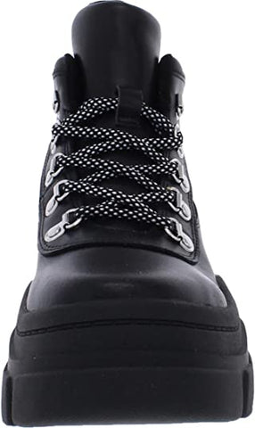 Steve Madden Vermont Black Multi Lace Up Rounded Toe Platform Boot