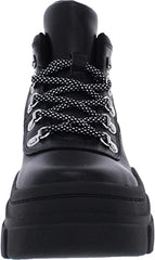 Steve Madden Vermont Black Multi Lace Up Rounded Toe Platform Boot