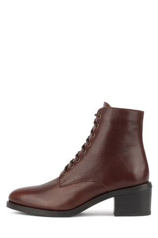 Jeffrey Campbell Gamin Leather Lace Up Combat Boots Eggplant Lace Up Bootie