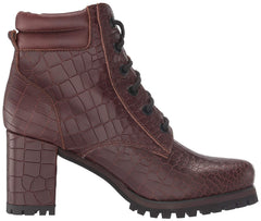 Kelsi Dagger Trek Oxblood Red Leather Block Heel Lace-up Combat Platform Bootie