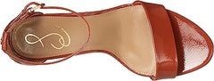 Sam Edelman Yaro Warm Copper Ankle Strap Open Round Toe Block High Heel Sandals