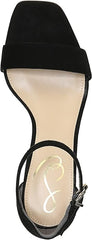 Sam Edelman Daniella Black Suede Ankle Strap Block Heeled Open Toe Sandals