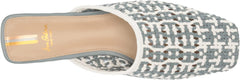 Sam Edelman Leona White Slip On Squared Toe Ornate Woven Detailed Flat Mules