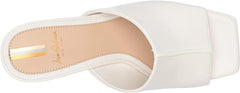Sam Edelman Wilton Bright White Block Heeled Slip On Squared Open Toe Mules