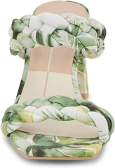 Dolce Vita Paily Khaki Palm Green Braided Straps Open Toe Block Heeled Sandals