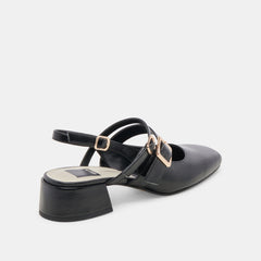 Dolce Vita Pandro Midnight Crinkle Patent Ankle Strap Open Toe Heeled Sandals