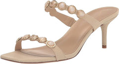 Sam Edelman Palma Banana Cream Squared Open Toe Strappy Kitten Heeled Sandals