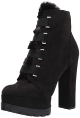 Jessica Simpson IRRENA Platform Combat Black Suede High Platform Ankle Boots