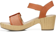 Dr. Scholl's Felicity Clay Ankle Strap Block Heel Open Toe Leather Clog Sandals
