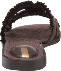 Sam Edelman Bay Dark Chocolate Slide Mule Open-Toe Slip-On Leather Flat Sandals