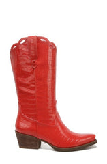 Circus by Sam Edelman Jill Poppy Haze Croc Embossed Mid-Calf Western Boots