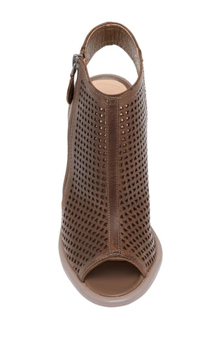 Kelsi Dagger Mason Portobello Leather Perforated Block-Heel Sandal Open Toe Boot