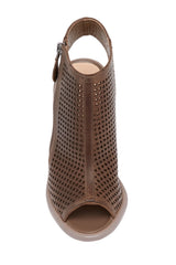 Kelsi Dagger Mason Portobello Leather Perforated Block-Heel Sandal Open Toe Boot