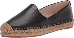 Sam Edelman Kesia Black Leather Slip On Round Toe Espadrille Platform Loafers