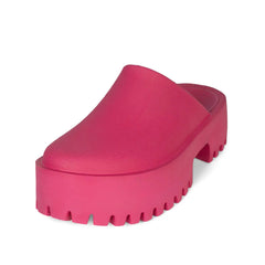 Jeffrey Campbell Clogge Fuchsia Fashion Slip On Chunky Platform Mule Clog Sandal