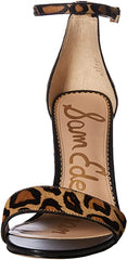 Sam Edelman Yaro New Nude Leopard Adjustable Ankle Strap Leather Heeled Sandals