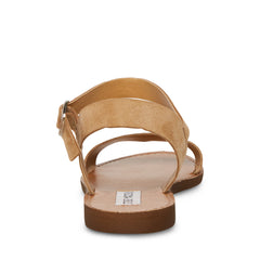 Steve Madden Donddi Open Toe Ankle Strap Banded Flat Sandals Taupe Suede