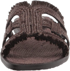 Sam Edelman Bay Dark Chocolate Slide Mule Open-Toe Slip-On Leather Flat Sandals