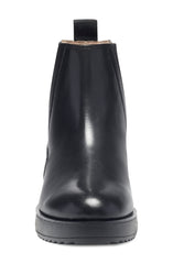 Louise Et Cie Zareb Black Leather Wedge Ankle Pull-on Chelsea Platform Bootie