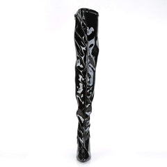 Pleaser Seduce-3000 Black Patent Fashion Stiletto Zip Over The Knee Boots 7