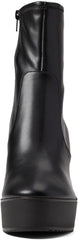 Steve Madden Witness Black Chunky Wedge Platform Round Toe Fashion Ankle Boots