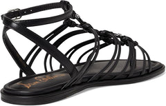 Sam Edelman Raye Black Open Toe Strappy Gladiator Ankle Strap Flat Sandals