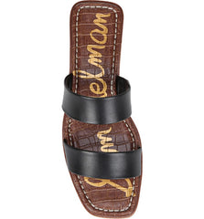 Sam Edelman Vena Black Comfort Footbed Double-Strap Slide Slide Wedge Sandal