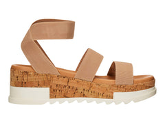 Steve Madden Bandi Blush Cork-Wrapped Textile Ankle Strap Platform Wedge Sandal