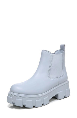 Circus By Sam Edelman Darielle Porcelian Blue Leather Round Toe Chunky Sole Boot