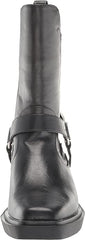Circus by Sam Edelman Wesley Black Pull On Buckle Detail Square Toe Western Boot