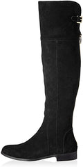 Charles David Reed Flat Black Suede Over The Knee Boots (Black, 5)