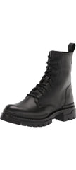 Steve Madden Jamisyn Black Leather Fashion Lace Up Ankle Chunky Combat Boots