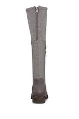 Klub Nico Zuri Knee Grey Flannel Brown Suede Stacked Heel Riding Knee High Boots