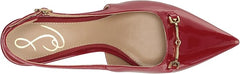 Sam Edelman Fitzgerald Red Mahogany Pointed Toe Slingback Kitten Heeled Pumps