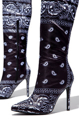 Cape Robbin SPRING BANDANNA PRINT OVER THE KNEE THIGH HIGH STILETTO POINTED TOE