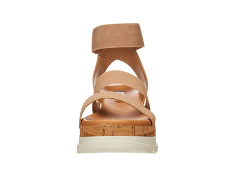 Steve Madden Bandi Blush Cork-Wrapped Textile Ankle Strap Platform Wedge Sandal