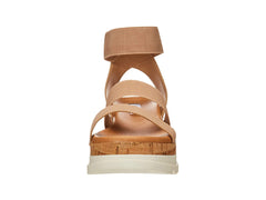 Steve Madden Bandi Blush Cork-Wrapped Textile Ankle Strap Platform Wedge Sandal