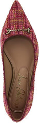 Sam Edelman Nori Magenta Multi Pointed Toe Chain Detailed Slip On Ballet Flats