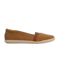 Easy Spirit Bounce Round Toe Medium Brown Suede Slip On Ultra Light Ballet Flats