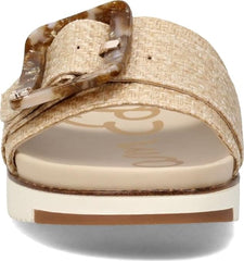 Sam Edelman Ariane Eggshell Weave Open Toe Wedge Platform Leather Wide Sandals