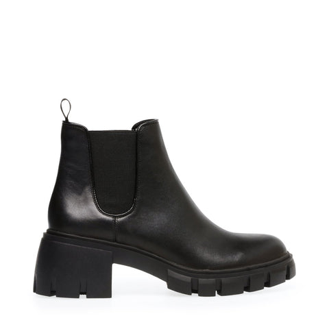 Steve Madden Women's Howler Block Heel Platform Ankle Boots Black Leather