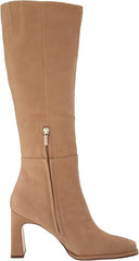 Sam Edelman Issabel Camel Suede Squared Toe Block Heel Fashion Knee High Boots